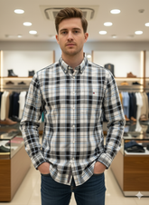 TMY BLACK AND BLUE PLAID CHECKS SHIRT